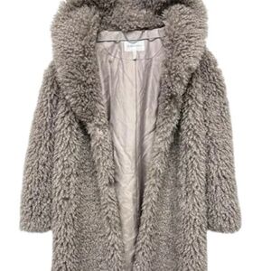 BCBGENERATION Notched-Collar Teddy Coat, Color Haze, Size M
